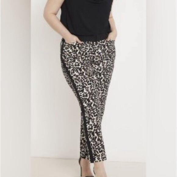 Eloquii Gold Grey Kady Fit Brocade Metallic Pants Grey and Gold Size 16 - Picture 2 of 12